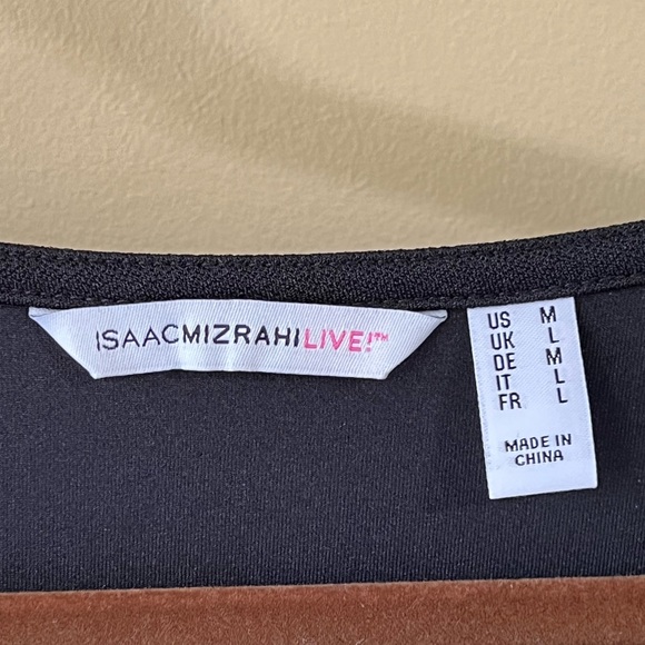 New Issac Mizrahi size M 10 12 black dress soft v-neck flutter sleeve - Picture 7 of 16